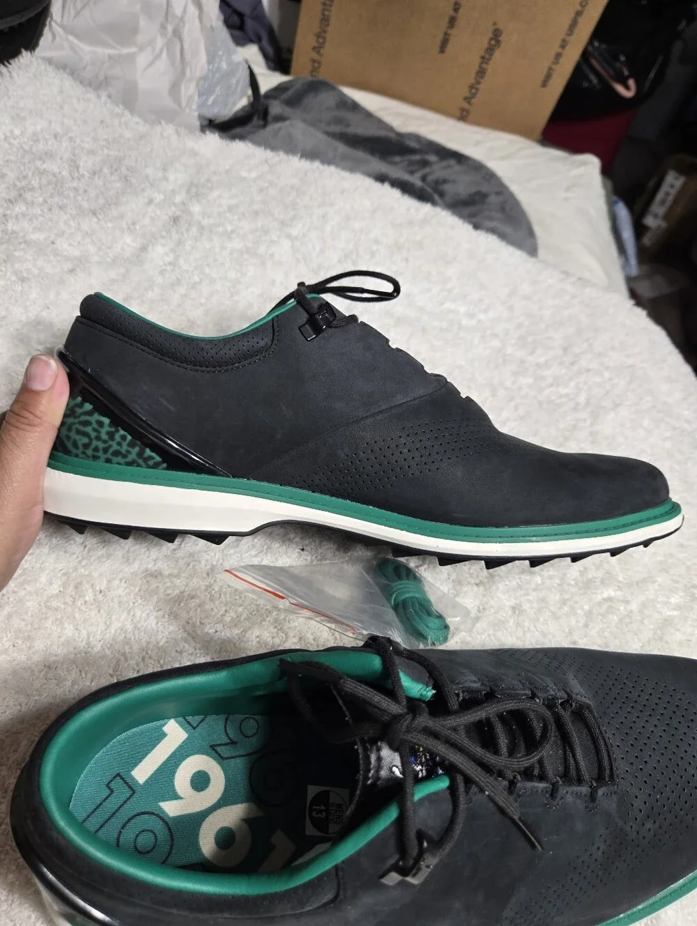 Nike Air Jordan ADG 4 x Eastside Golf Shoes Green Black FJ0850-001 Men's Sz 13